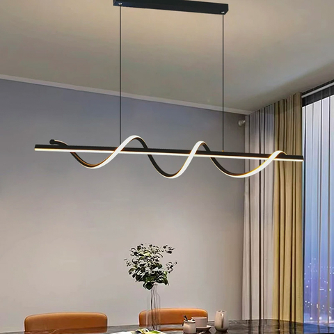 Закручена LED люстра у чорному корпусі 120 см