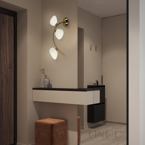 Впечатляющий стеновой светильник MODERN FLORAL ARCH на 3 плафона