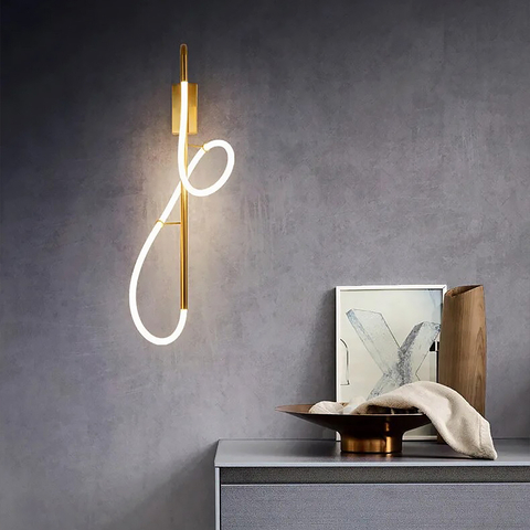 Золоте бра з гнучким неоном