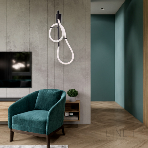 Чорне бра з гнучким неоном