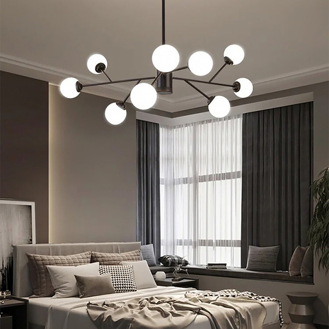 Стельова чорна люстра Grand Bunch на 9 плафонів Ø 110 см