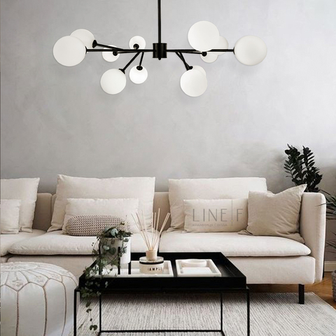 Стельова чорна люстра Grand Bunch на 12 плафонів Ø 110 см