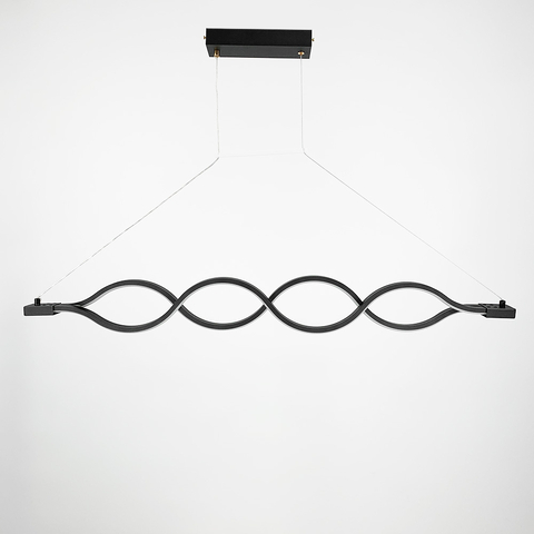 Сучасна чорна люстра Waterlines у двох розмірах