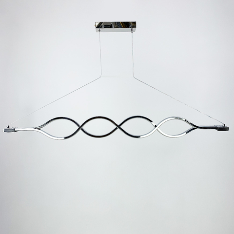 Сучасна срібна люстра Waterlines у двох розмірах