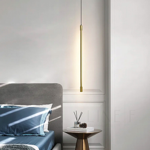 Лінійні підвісні світильники у латунному каркасі довжиною 60 см