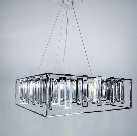 Підвісна арт-люстра в хромованому корпусі