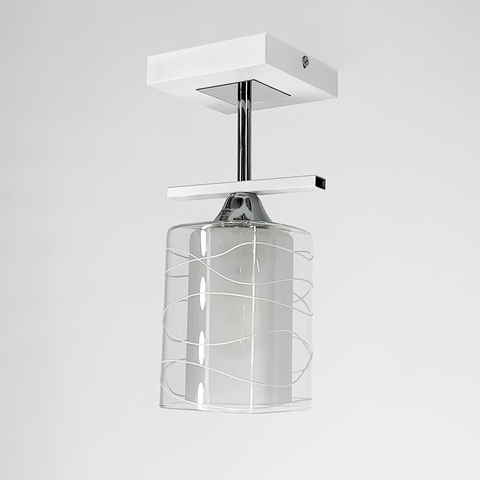 Потолочная люстра в белом корпусе на 1 плафон