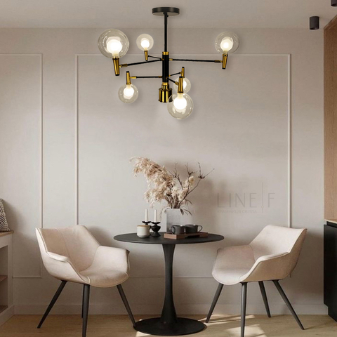 Люстра на 6 ріжків з поворотними плафонами у двох кольорах 