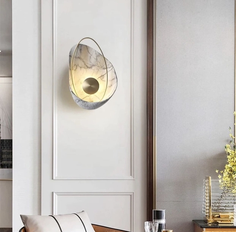 Бра Vele Luce с имитацией мрамора в белом