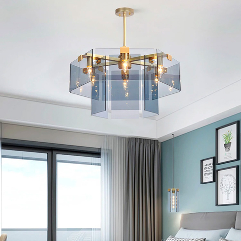 Люстра із декоративними графітовими пластинами