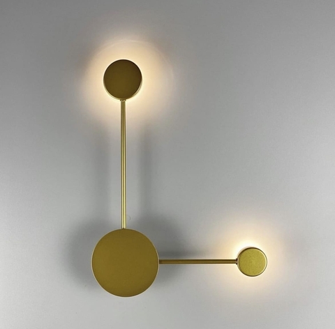 Бра в золотистому кольорі на 2 плафони 