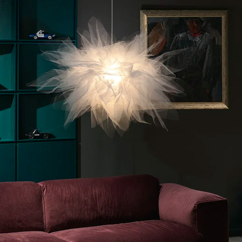 Светильник подвесной с фатиновым абажуром