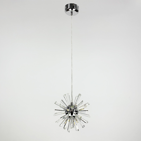 Круглый серебряный дизайнерский подвес ALMA с кристаллами