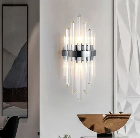 Кришталеве бра у хромованому каркасі