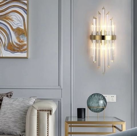 Кришталеве бра у латунному каркасі