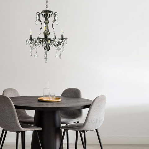 Підвісна кришталева люстра Crystal Life у бронзовому корпусі на 3 лампи