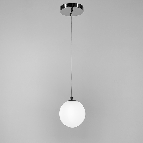 Підвіс в хромовому корпусі з білим плафоном