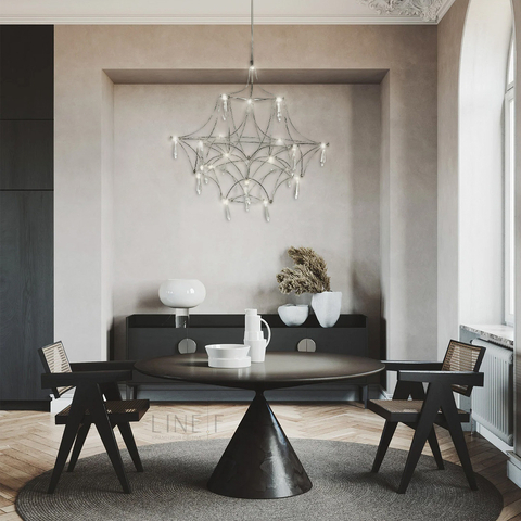 Дизайнерська невагома срібна люстра d60 см