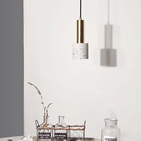 Подвес MELODY с белым бетонным плафоном в стиле Ар-деко