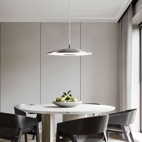 Підвісний срібний LED світильник ENOCH із нейтральним світлом Ø 40 см