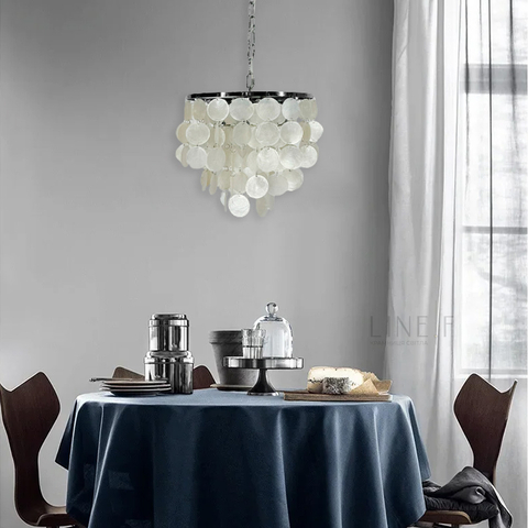 Срібний підвіс ATHELIA із перламутровими пластинами Ø 30 см