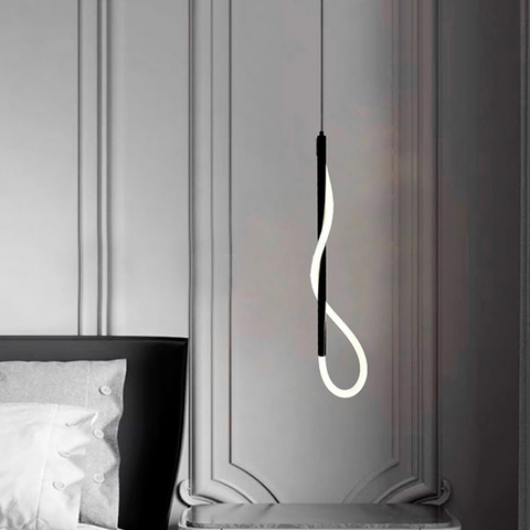 Чорний підвіс з гнучкою LED стрічкою у корпусі 80 см