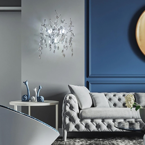 Изысканное серебряное бра DIAMINA с хрустальными камнями