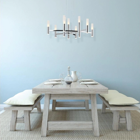 Підвісна срібна люстра BREDENE на 9 ламп 