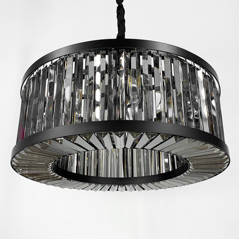 Люстра чорна з графітовими пластинами Ø 60 см