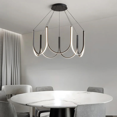 Подвесная светодиодная черная люстра ⌀ 90 см