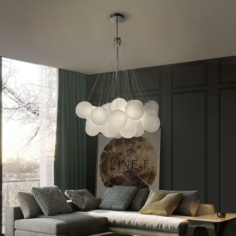 Люстра-пучок Pumpo Bubbles в хромованому корпусі Ø 80 см 37 кульок