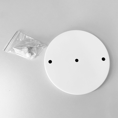 Кругла стельова основа у білому кольорі на 2 підвіси 20х3 см