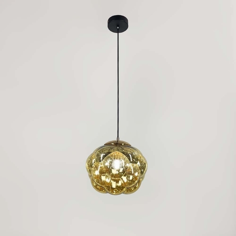 Подвес с фактурным стеклянным плафоном в золотом цвете