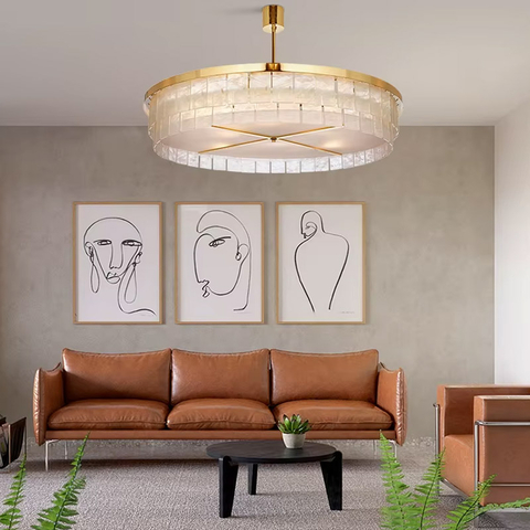 Підвісна люстра з акриловими матовими пластинами Ø 60 см