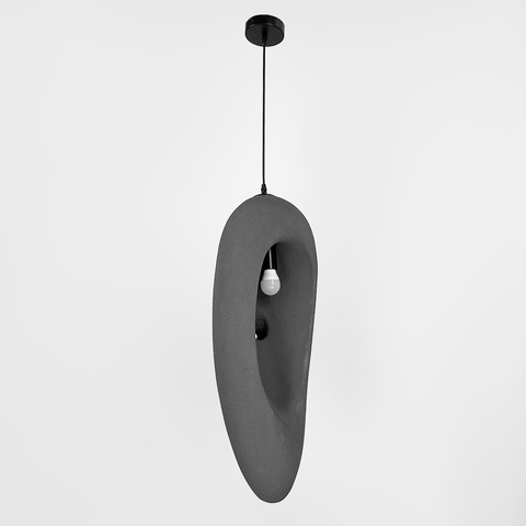 Светильник со скульптурным серым плафоном 70х25 см