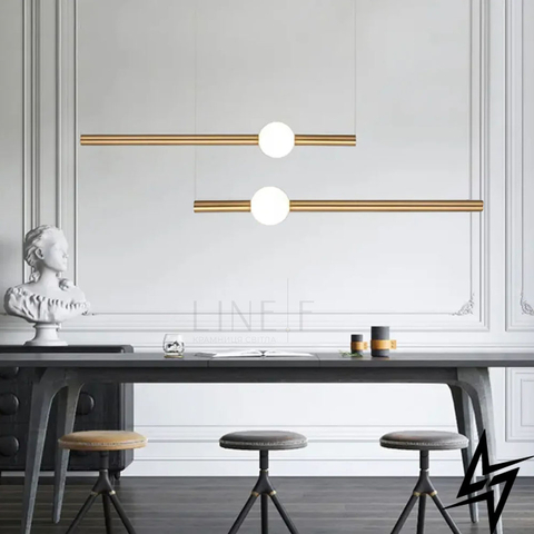 Світильник у горизонтальній формі 90 см із білою led кулькою