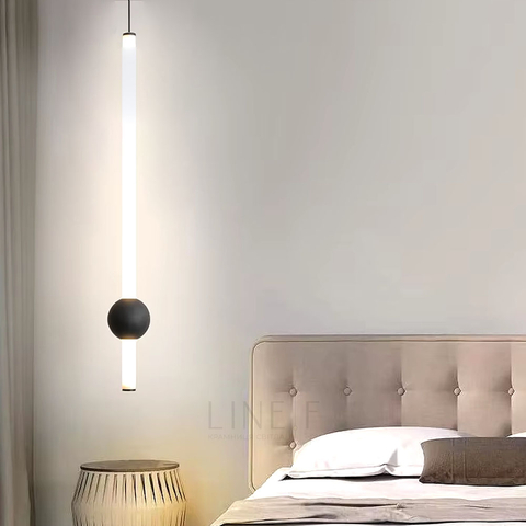 Led світильник у вертикальній формі 90 см із чорною кулькою