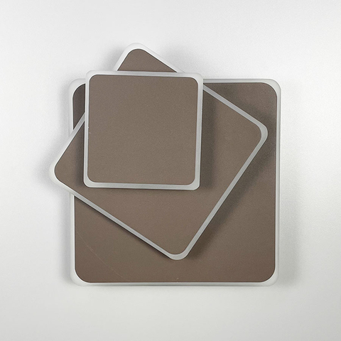 Квадратний коричневий LED світильник-трансформер 26х26 см