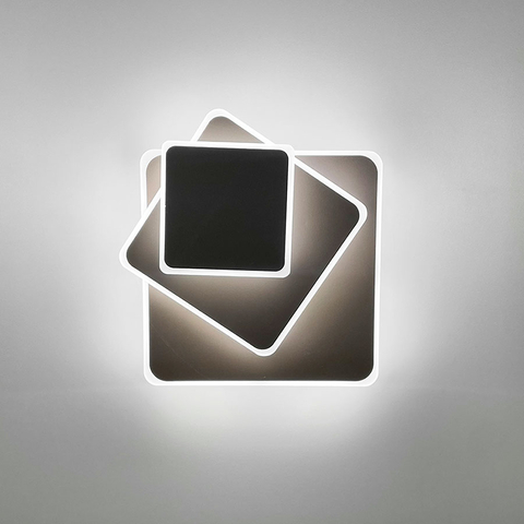 Квадратний чорний LED світильник-трансформер 26х26 см