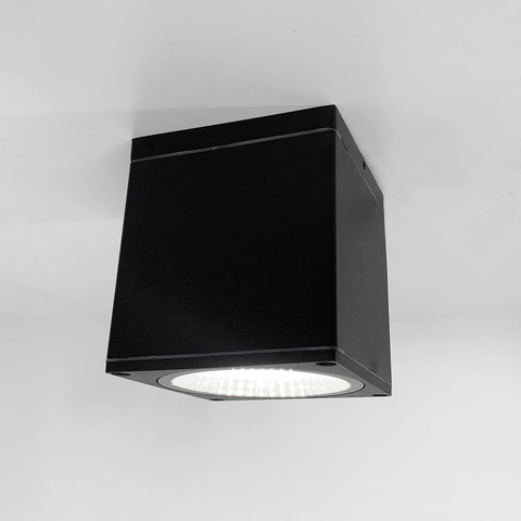 Вуличний стельовий чорний світильник прямокутної форми