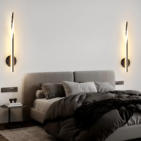 Видовжене світлодіодне чорне бра 80 см 4000K