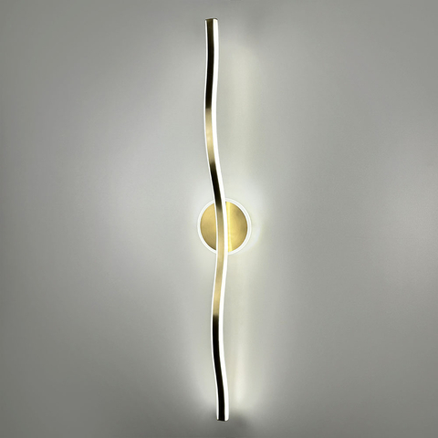 Латунне видовжене хвилеподібне бра 80 см 4000K