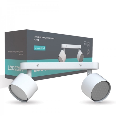 Накладний поворотний світильник Ledcoin під лампу білий 280*80*96мм