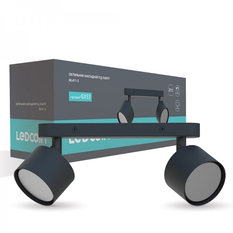 Накладний поворотний світильник Ledcoin під лампу чорний 280*80*96мм