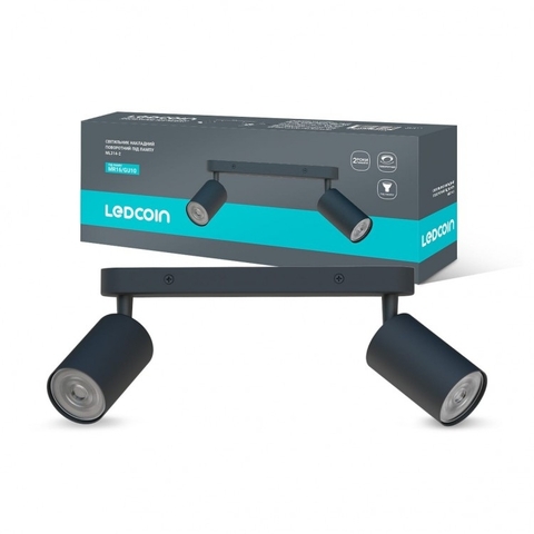 Накладний поворотний світильник Ledcoin під лампу чорний 260*54*130мм