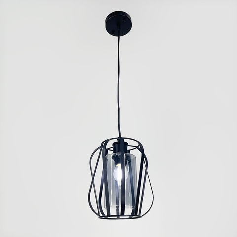 Подвесной черный светильник с графитовым плафоном 22х18 см