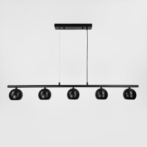 Чорна металева люстра на 5 плафонів 100 см