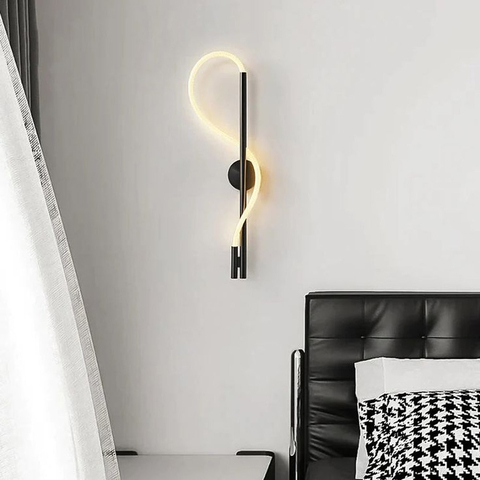 Бра чорне із обплетеним неоном 40 см