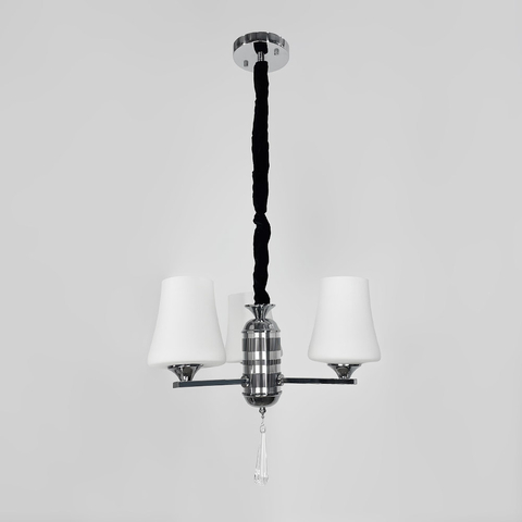 Елегантна підвісна люстра на 3 білих плафони