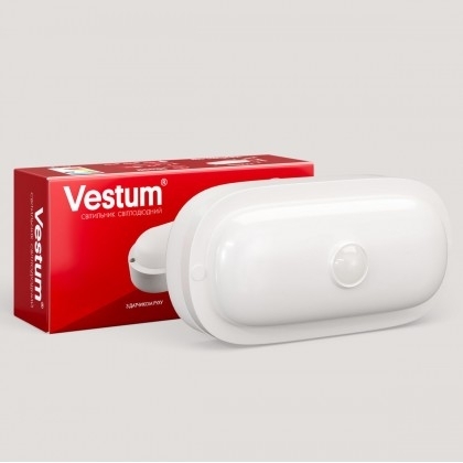 Светодиодный овальный светильник ЖКХ Vestum 15W 4500K с датчиком движения